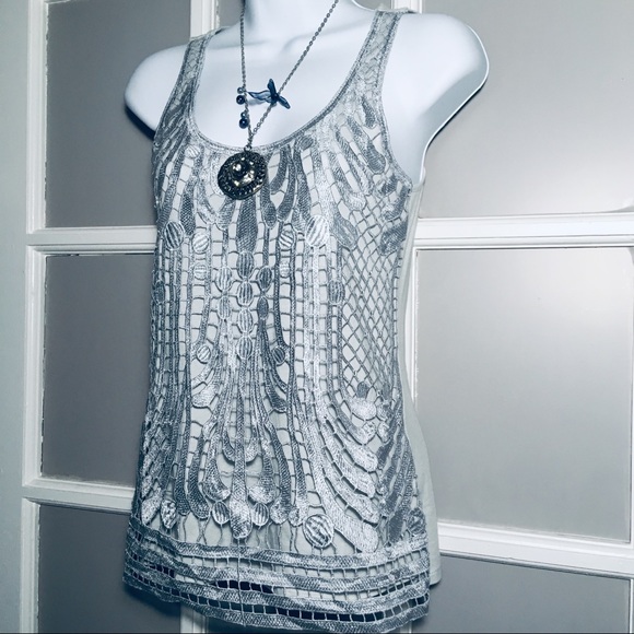 EXPRESS METALLIC CROCHET TOP - Picture 3 of 8